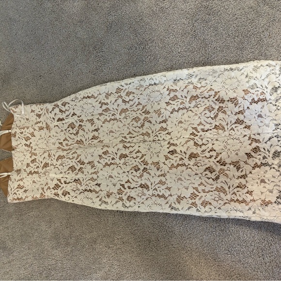 Lulu’s Crochet Lace White Midi Dress - Picture 3 of 4